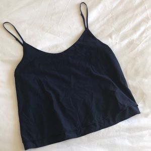 Navy Athleta flowy crop top